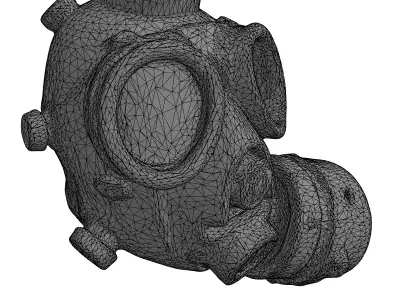 Steampunk Vintage Gas Mask Low-poly 3D model