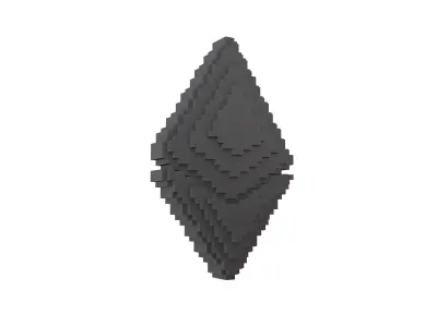Voxel Ethereum v2 006 Low-poly 3D model