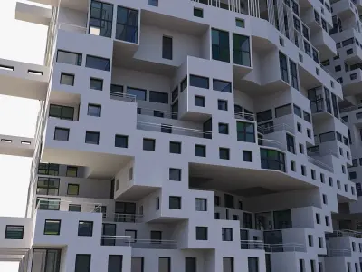 Complex Architectural Building Structure 3D model