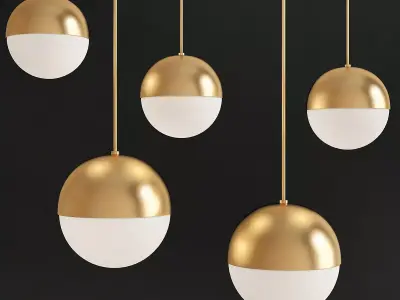 Suspension light Copper Light Pendant Orb 3d model Low-poly 3D model
