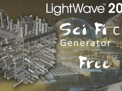 Sci Fi City Generator for LightWave 3D Low-poly 3D model