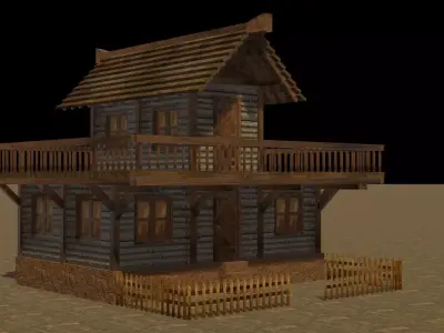 Medieval house eight 15 Low-poly 3D model
