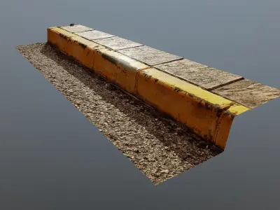 Pavement edge photoscanned 3D model