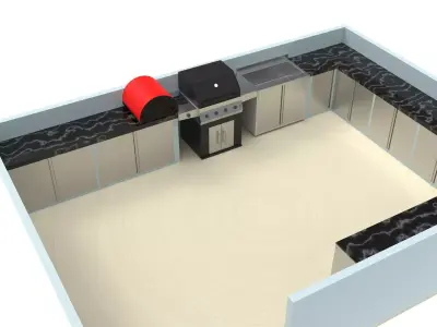 OUT DOOR KITCHEN 87  -BBQ 3D model