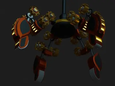 Victorian Lamp Robot Low-poly 3D model