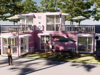 Container coffee shop-13 3D model