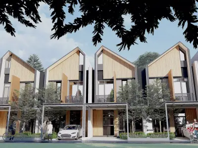 Simple 2 Storey House Model 6x10m  Skp Lumion DWG 3D model