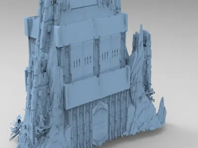 Ancient Stone Tower rock formation 2 3D model