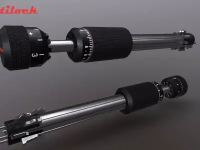 Multilock Key with Keyframeanimation Low-poly 3D model