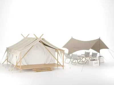 large camping tent 03 04 3D model