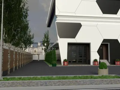 office exterior of modern building 3D model
