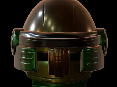 Gas mask helmet 3d model scifi Low-poly  Low-poly 3D model 320