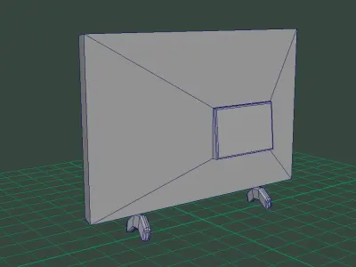 Television tv screen with light Low-poly 3D model