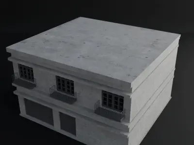 OLD RETRO CLASSICAL BUILDING 7 Low-poly 3D model