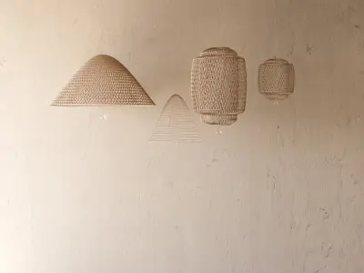 Rattan Pendant lamp 3D model