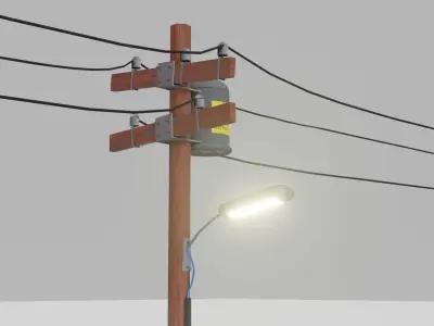 Eletricity Post - Low poly Asset Low-poly 3D model