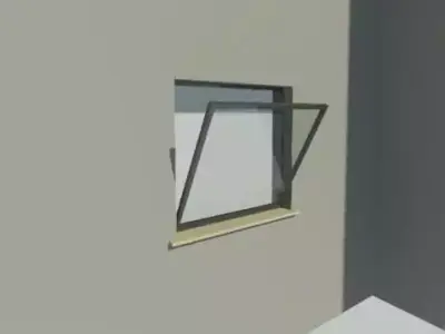 Tilt and Turn window up opening 3D model