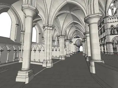 Architecture-Religion-God-Culture-Temple-0255 inside of cathe... 3D model