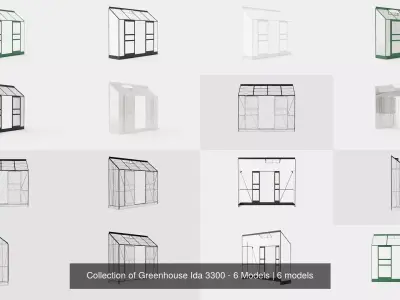 Collection of Greenhouse Ida 3300 - 6 Models 3D Model Pack