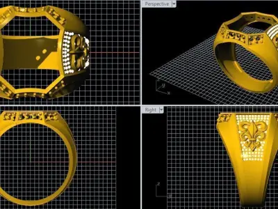 Men ring 3dm file 3D print model purchase