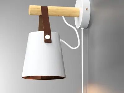 Leather wall lamp 3D model
