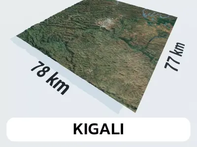 Kigali Rwanda City Landscape 3D Model 3D model