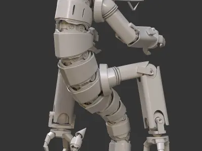 Sci-fi mechanical lizzard 3D model