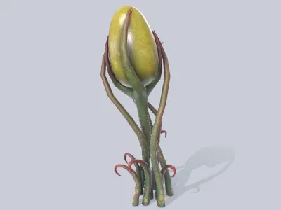 Alien plant Low-poly 3D model