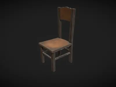 Old Chair Game Ready Low-poly 3D model