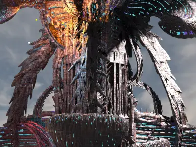 Dark Mushroom clouds 1 3D model