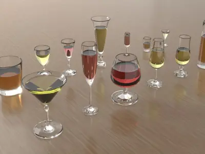 Wine glasses 3D model