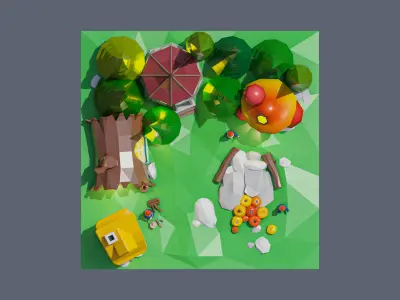 land 12A Low-poly 3D model