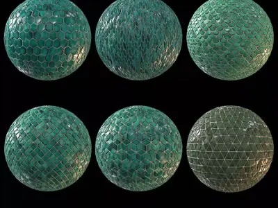 6 Teal Tile PBR Material  Vol1-Sbsar Texture