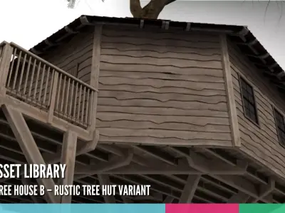 Generic Tree House B Rustic Tree Hut Variant 3D model