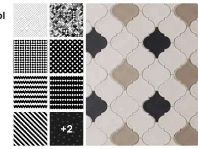 Arabesque Lantern Tile in Straight Set Texture