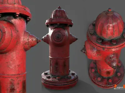 Fire Hydrant Version 001 Low-poly 3D model