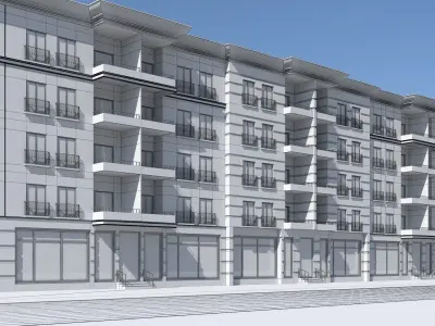 Building Model apartment with courtyard 3D model