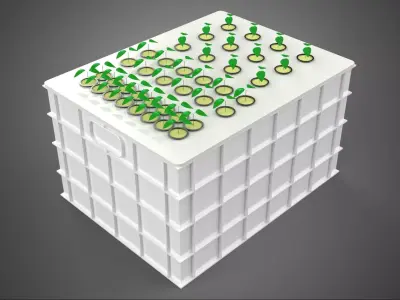 AEROPONIC HYDROPONIC ROCKWOOL PLANTING BOX POD CULTURE SYSTEM UP 3D model