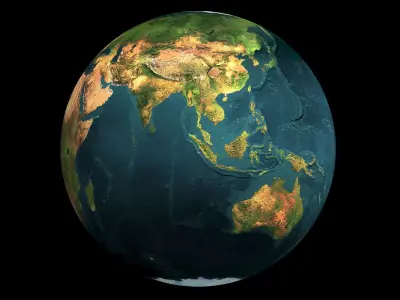 Earth globe in space 3D model