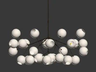 Unique Snow Crystal Chandelier 3D model