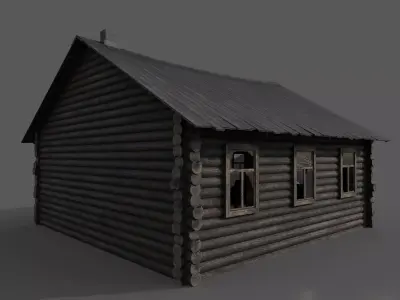 Abandoned wooden house 3D model