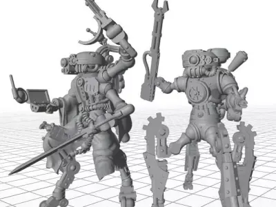 CYBORG CAVALRY CUSTOMIZABLE SUPPORT LEADER 3D print model