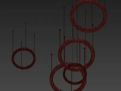 CALIPSO four circular pendant lights hanging from ceiling 3D model