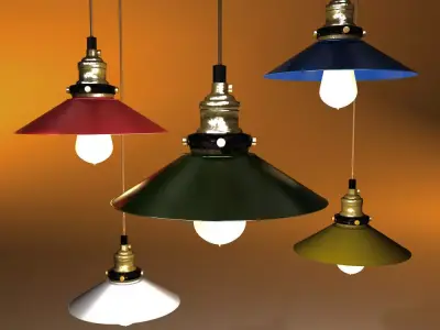 RESTORATION HARDWARE metal filament pendant lamp 3D model