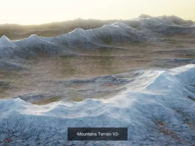 4 Natural Terrains - Mountain Landscapes and Lake Scene 3D Model Pack