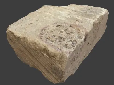 Limestone Broken Brick Low-poly 3D model