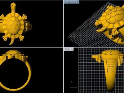 tortoise ring 3dm file 3D print model