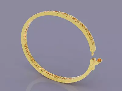 Luxury Gold Bracelet with Geometric Pattern 3D print model