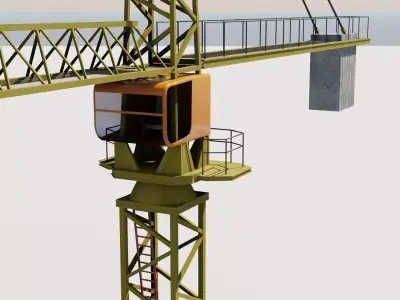 Tower crane low-poly Low-poly 3D model