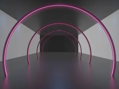 Neon sci fi studio scene 3D model